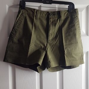 Old Navy Olive Green High-Rise Shorts